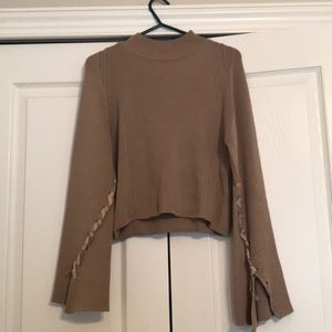 Topshop mock-neck sweater with bell sleeves